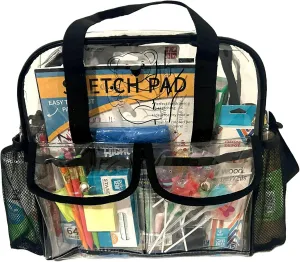 | Clear Backpack Heavy Duty - PVC Transparent Backpack Large Clear Book Bag for College Work (Black II)