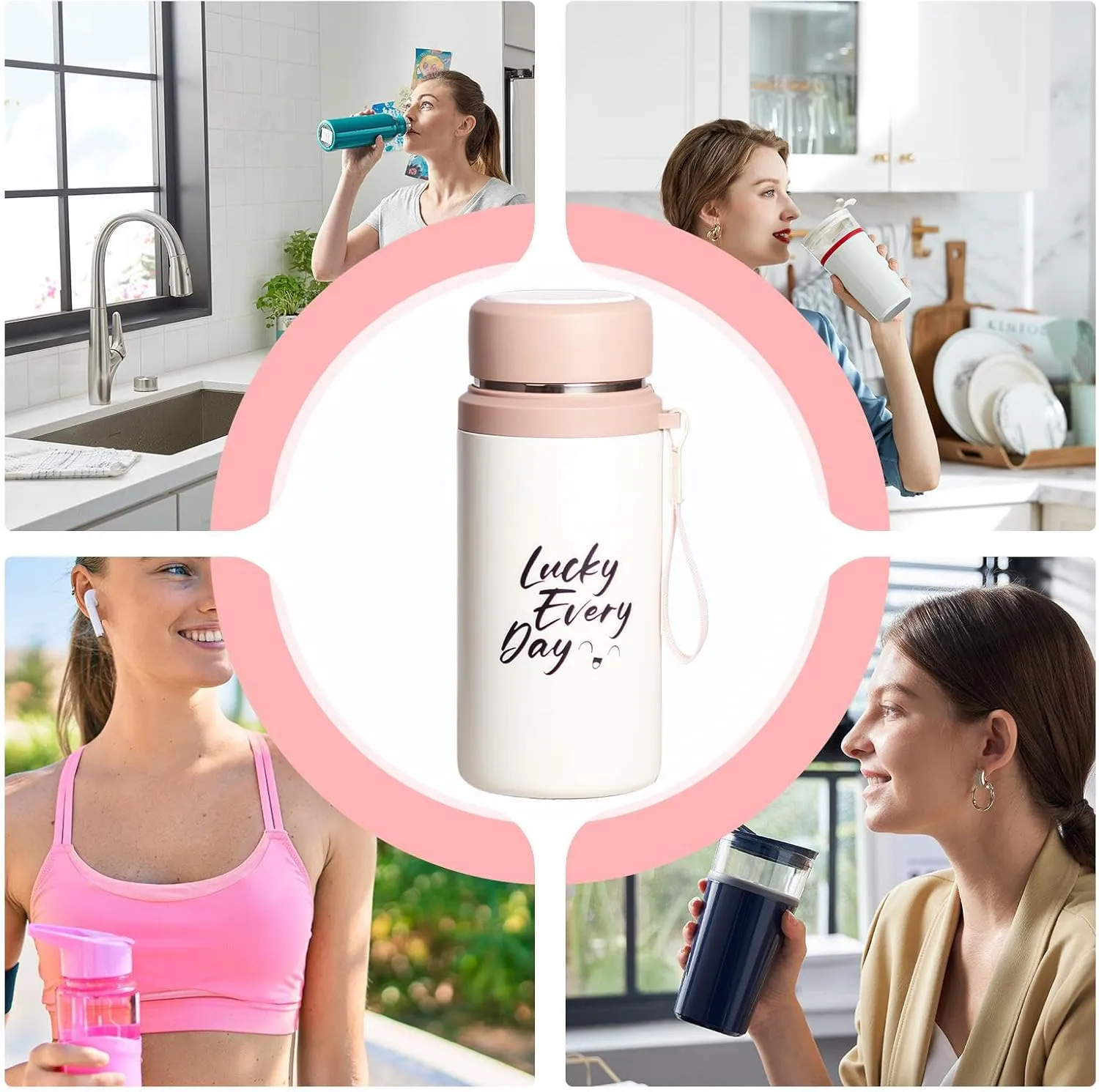 | Vacuum Insulated Water Bottle | 800ml Leakproof Sports Water Bottled With Tea Infuser | Insulated Leakproof Bottles Keep Drinks Hot Cold, Portable Hydration Supplies for Car Travel Hiking Gy