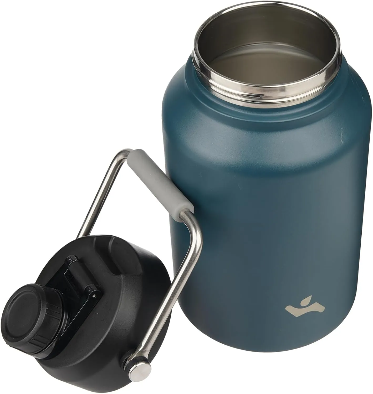 1 Gallon Jug with Handle,128 oz Insulated Water Bottle with Carrying Pouch, Double Wall Vacuum Stainless Steel Metal Bottle,Navy blue