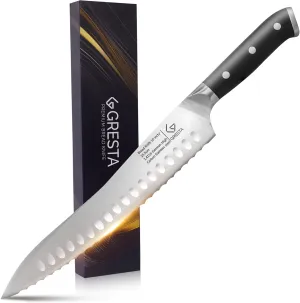 10 Inch Serrated Bread Knife, Ultra Sharp German Stainless Steel Blade with Wavy Edge for Precise Slicing of Homemade Bread & Bagels, Ergonomic One-Piece Design for Comfort & Durability