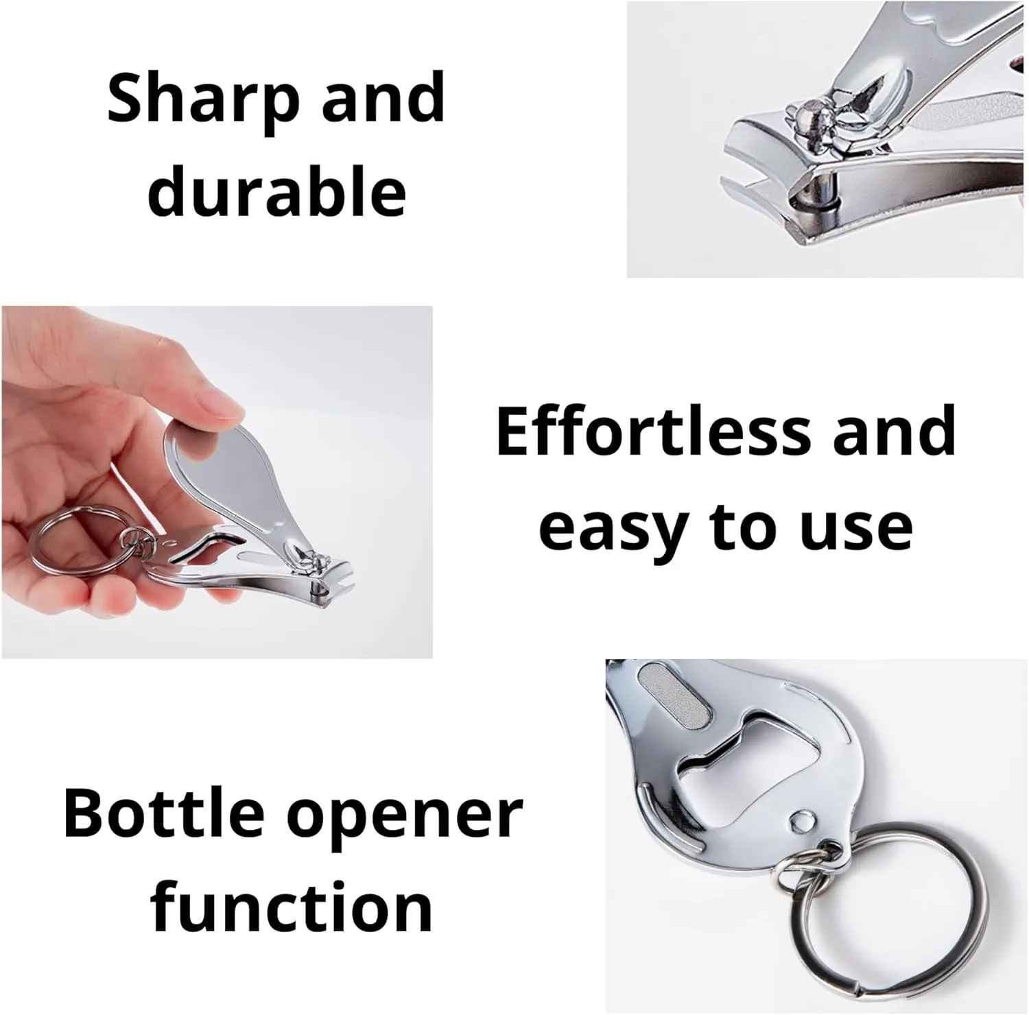 100 PCSBottle Opener Nail Clipper Keychain Versatile Durable, Personalized Color Resin LOGO Image Text or Engraved, Private Customized Party Wedding Christmas Favors Brewery Promotional Items