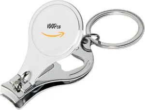 100 PCSBottle Opener Nail Clipper Keychain Versatile Durable, Personalized Color Resin LOGO Image Text or Engraved, Private Customized Party Wedding Christmas Favors Brewery Promotional Items
