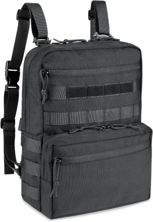 1000D Nylon Mil-Spec Tactical Hydration Backpack with MOLLE, Hook and Loop, Multi-Purpose Suitable for 3L Water Bladder, Easy Tactical Vest Mounting and Daily Shoulder Carry (Black Camo)