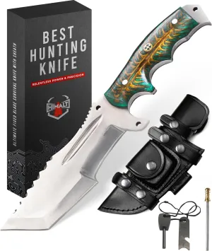 10"Handmade D2 Steel Tracker knife- Fixed Blade, Bushcraft, Hunting, Survival Knife With Sheath-Pine Cone Acrylic Resin Handle-Full Tang-Ideal For EDC, skinning,camping, Outdoor-Best Hunting Knives For Men.