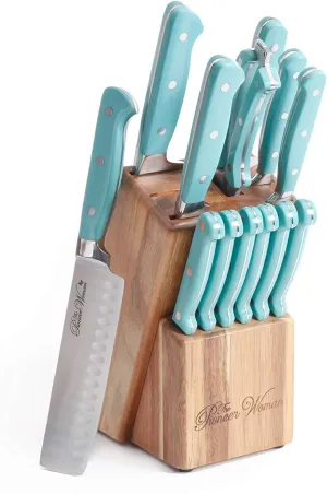 14-Piece ,TURQUOISE,The Pioneer Woman Cowboy Rustic Cutlery Set,