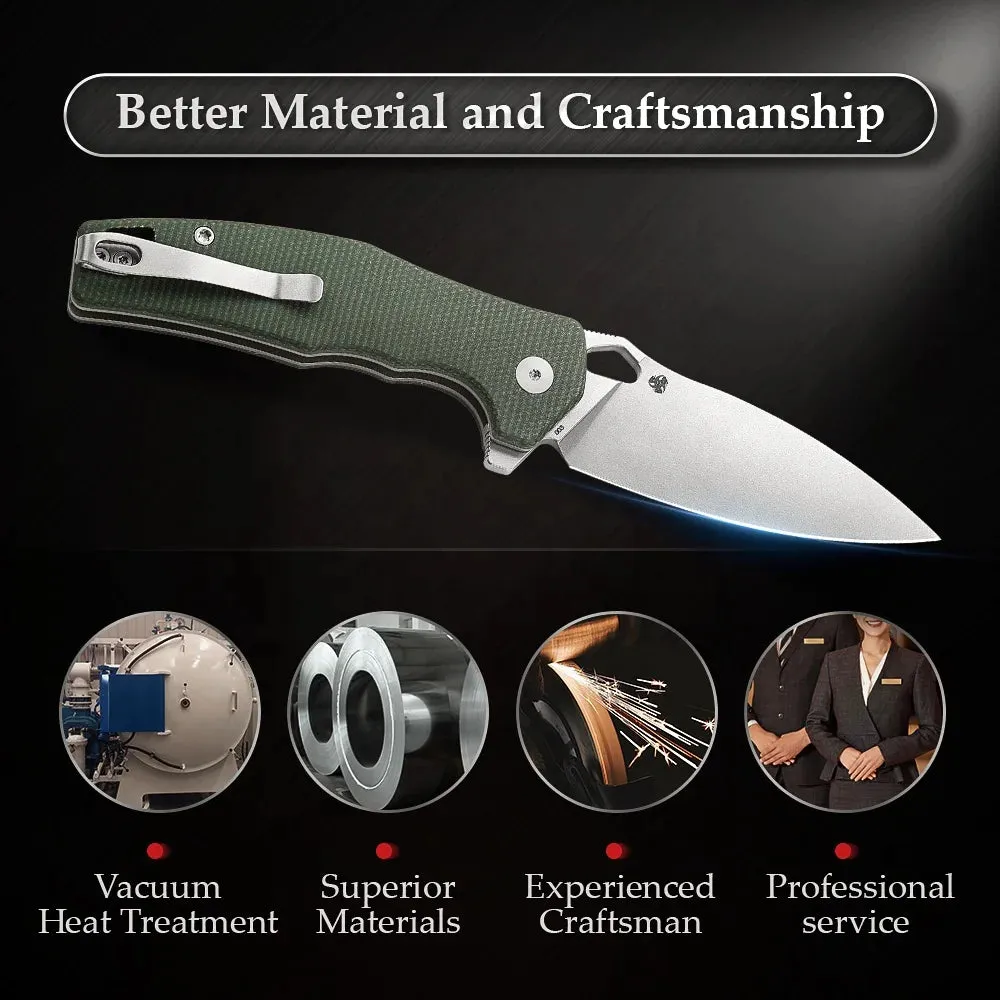 14C28N Steel Knife | Folding | Micarta Handle