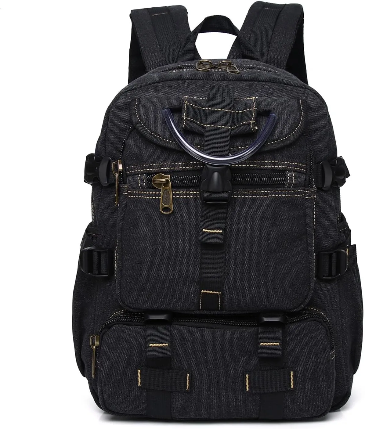 16oz Washed Canvas Backpack, Stylish & Durable for Every Adventure,Black