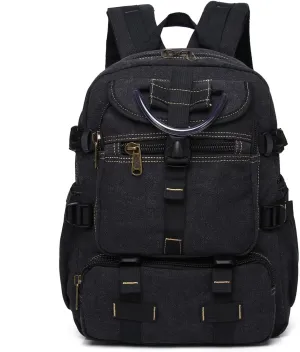 16oz Washed Canvas Backpack, Stylish & Durable for Every Adventure,Black