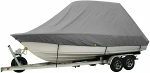 18-28ft 600D Jumbos Cruiser Boat-Cover Heavy-Duty Oceansouth Marine Water Sun Proof UV Protection Fish-Ski VHull Mooring Cover(Grey 18-20ft)