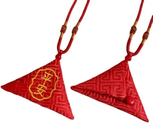 1pc Embroidered Triangular Talisman Bag Empty Blessing Bag Wear Sachet