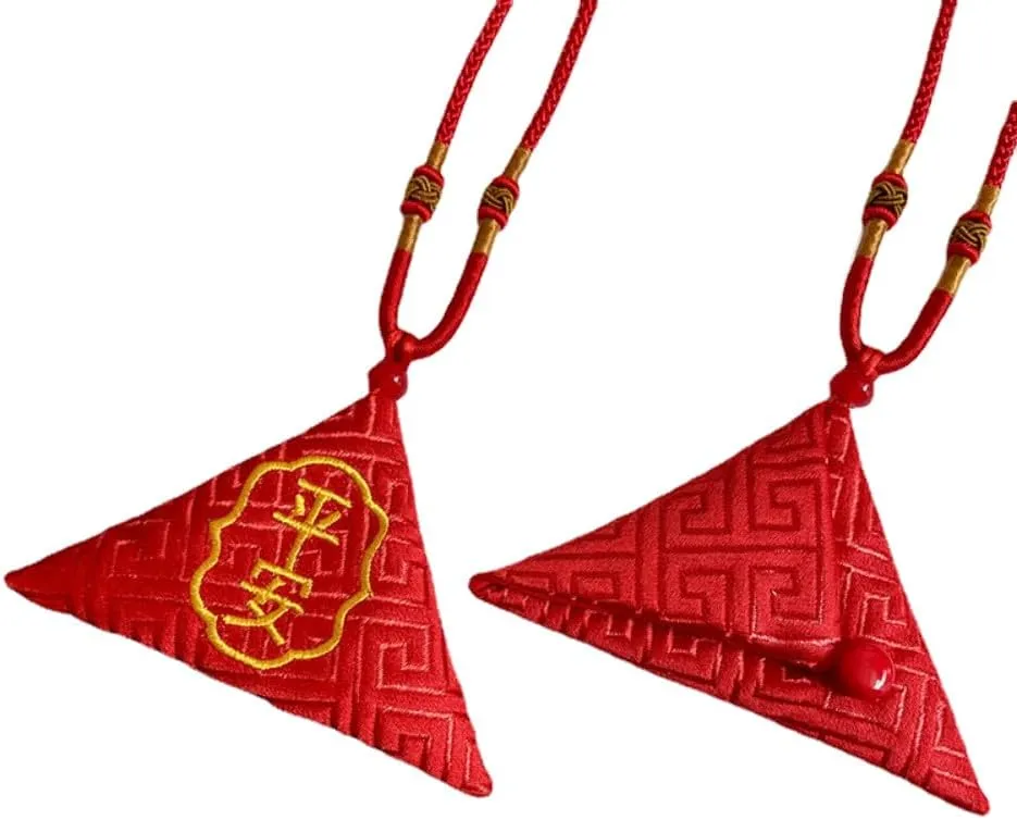 1pc Embroidered Triangular Talisman Bag Empty Blessing Bag Wear Sachet