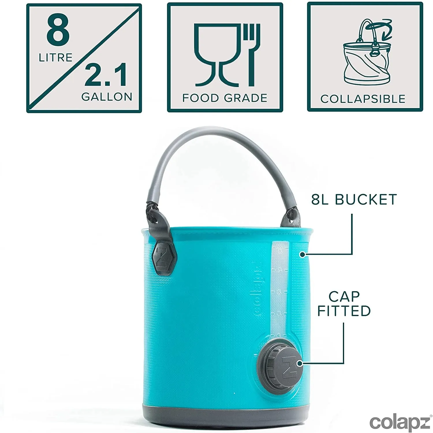 2-Gallon 2-in-1 Collapsible  Container