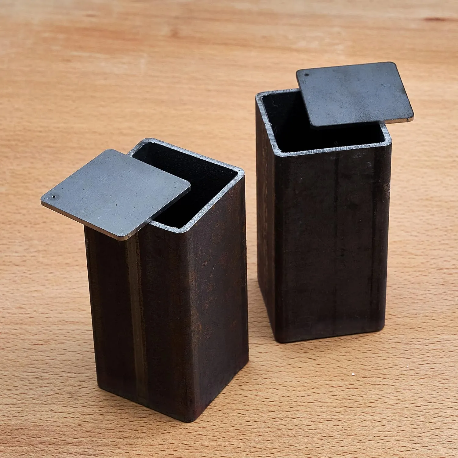 2 Pack 4"x2"x2" Upright Can for Canister Damascus Steel Tube Stock Blanks Knife Making Forging,The Perfect Knife Making Steel Accessories for Professional Use and Hobbyist Use