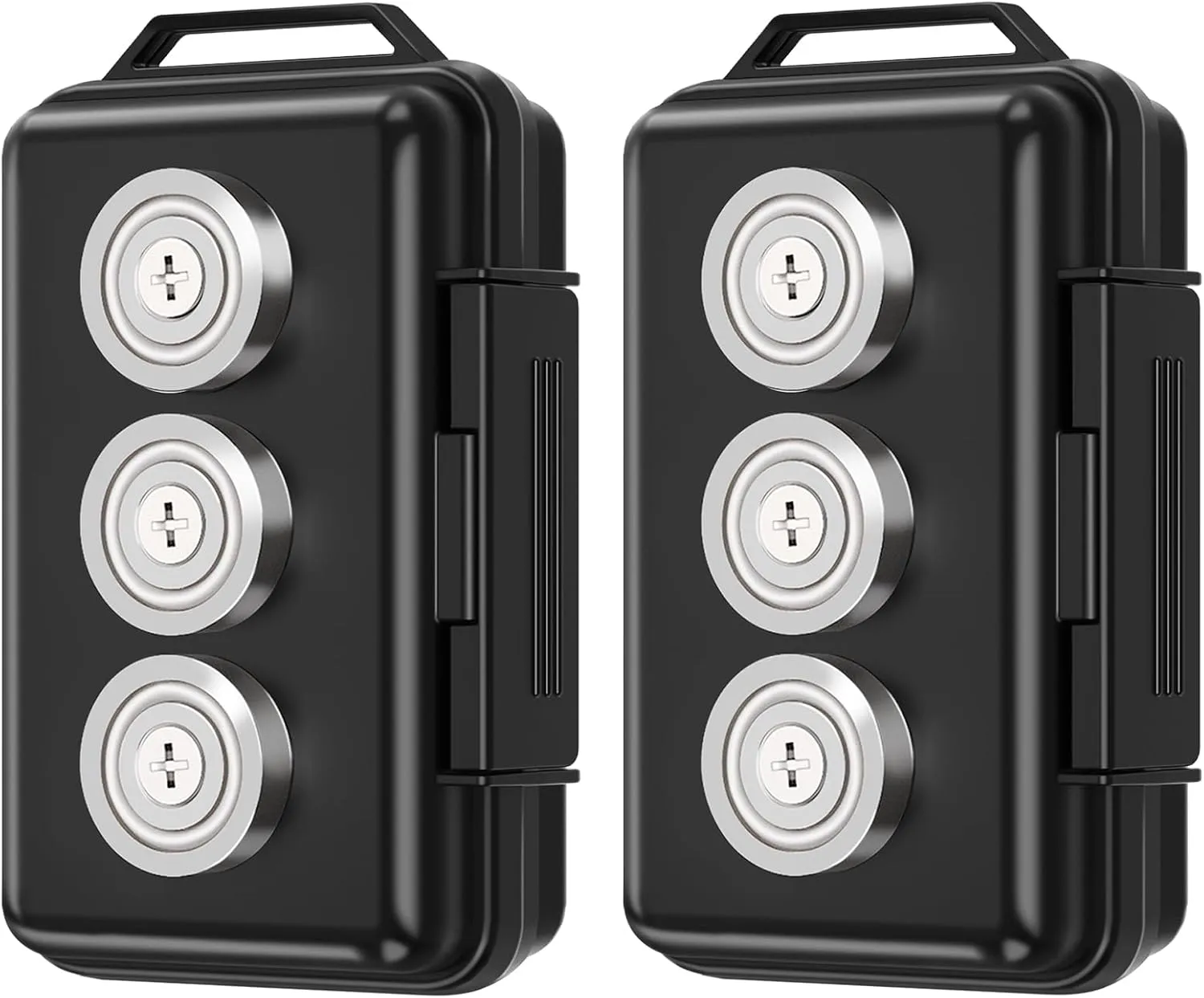 2 Pack Upgraded Magnetic Key Box, Hide A Key Magnetic Car Key Holder Key Hider with Faraday Bag, Waterproof Hidden Key Holder Car Key Case for Outdoor Travel, Magnetic Key Box for Under Car Vehicles