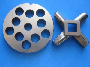 2-Pc. #12 Size Replacement Meat Grinder Plate 1/2" and Knife. Fits Hobart, LEM, Cabelas, MTN etc