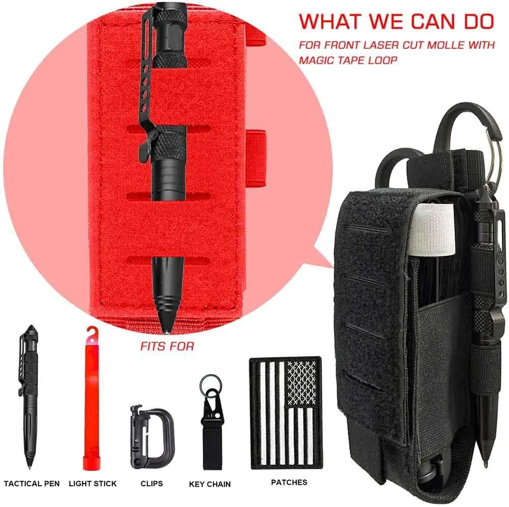 2 Piece Upgrade Laser Cut 1000D Molle Torniquet Pouch, Tactical Medical Tourniquet Pouch Holster