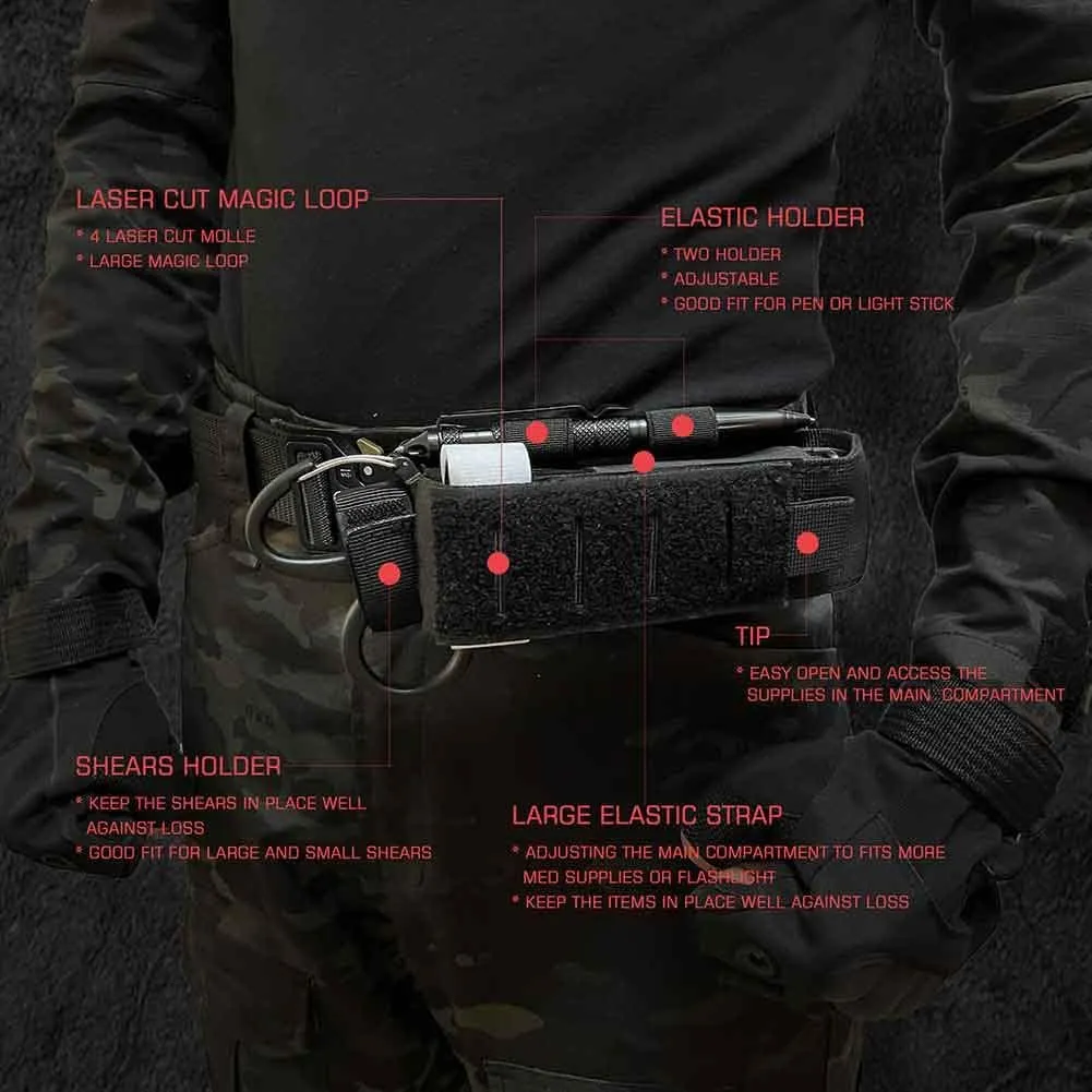 2 Piece Upgrade Laser Cut 1000D Molle Torniquet Pouch, Tactical Medical Tourniquet Pouch Holster