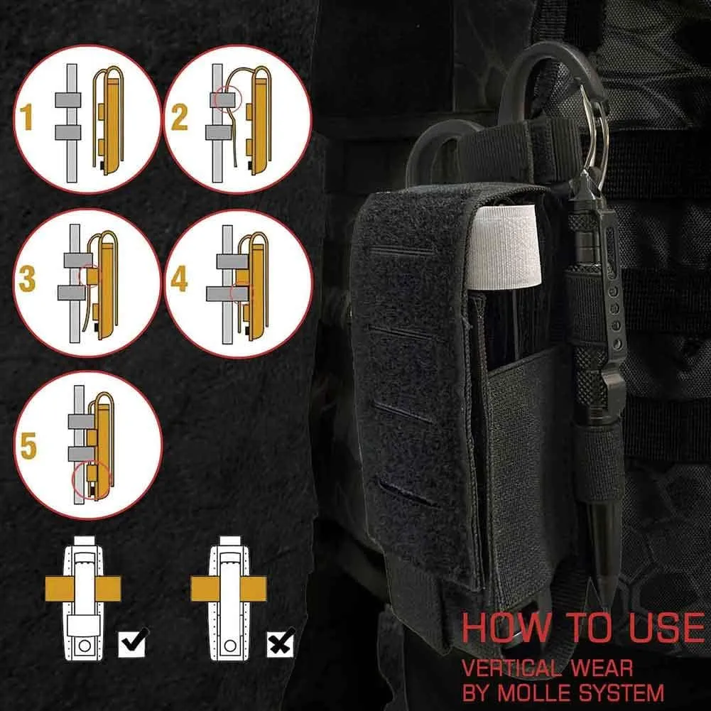 2 Piece Upgrade Laser Cut 1000D Molle Torniquet Pouch, Tactical Medical Tourniquet Pouch Holster