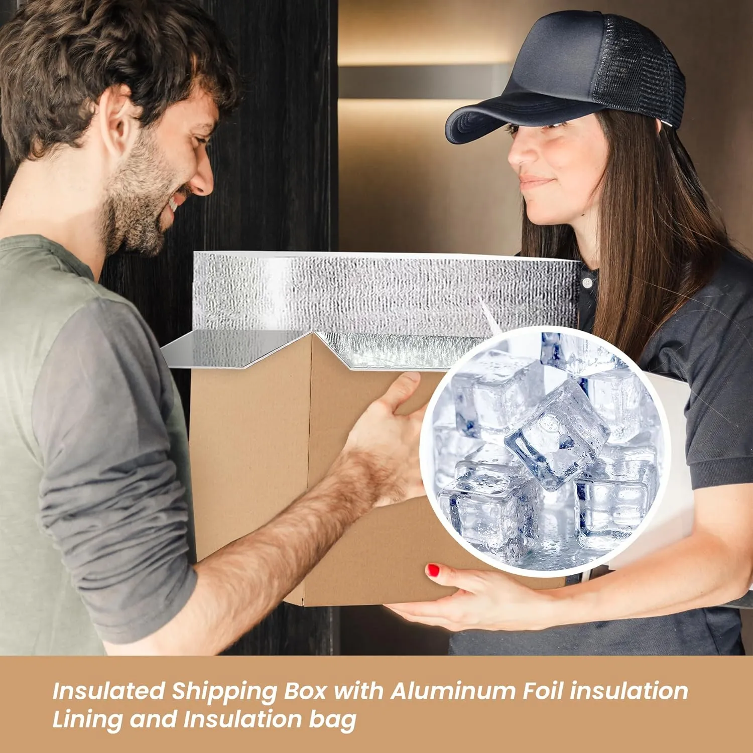 20 Pack Insulated Shipping Boxes with Aluminum Foil Liner,Thermal Insulation Cold Pack Shipping Boxes for Frozen, Reusable Styrofoam Cooler Box, Small Mailing Box, 6’’X5’’X9’’, New