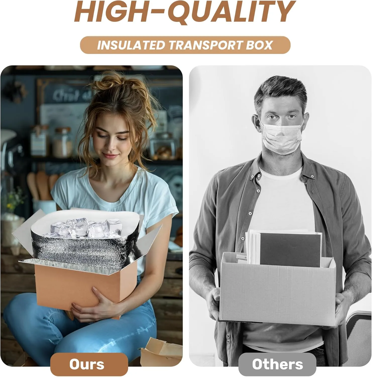 20 Pack Insulated Shipping Boxes with Aluminum Foil Liner,Thermal Insulation Cold Pack Shipping Boxes for Frozen, Reusable Styrofoam Cooler Box, Small Mailing Box, 6’’X5’’X9’’, New