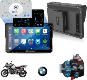 2025 CARPURIDE W702BS PRO for BMW Motorcycle CarPlay & Android Auto Dual Bluetooth, 7" Waterproof GPS Navigation Screen, Data Reading, Native Wonder, TPMS, Light Sensor, Music Sharing, Intercom,16-Pin