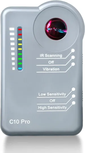 2025 Upgraded Camera Detector Professional Bug RF Detector Hidden Camera Finder Anti Spy Sweeper Portable GPS Tracker Listening Device Signal Scanner for Home Office Car Travel Hotel (Gray)