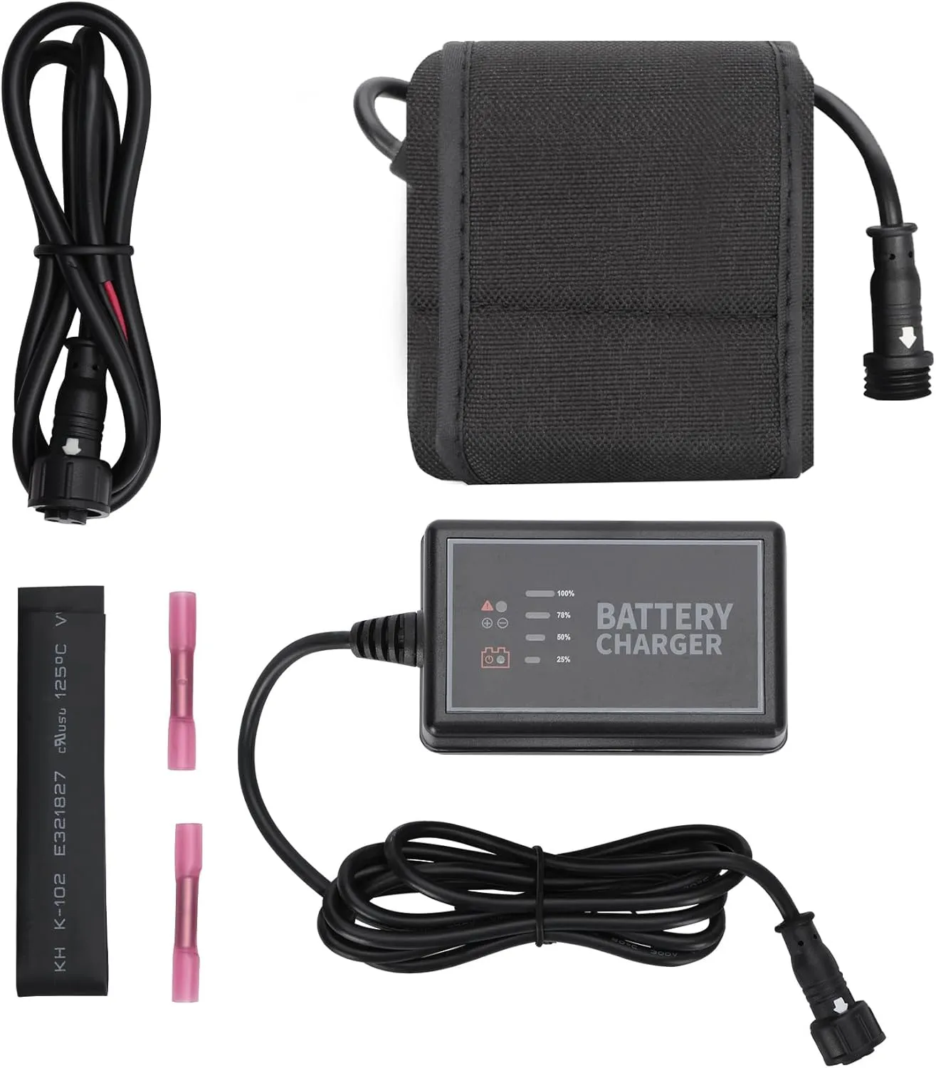 20Ah Battery Power Kit, Portable Lithium-ion Water Resistant Battery Pack Powered with 110 Volt Charger and Device Connection Accessories (PPK-20Ah) | Kayak Fishing Accessories