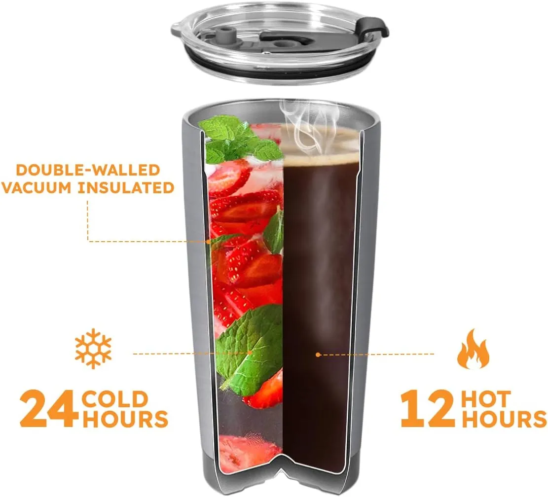 20oz Firefighter Tumbler, First in Last Out, Firefighter Gifts, Coffee Thermos for Men, Stainless Steel Double Wall Vacuum Insulated Coffee Mug, Travel Cup with Lid