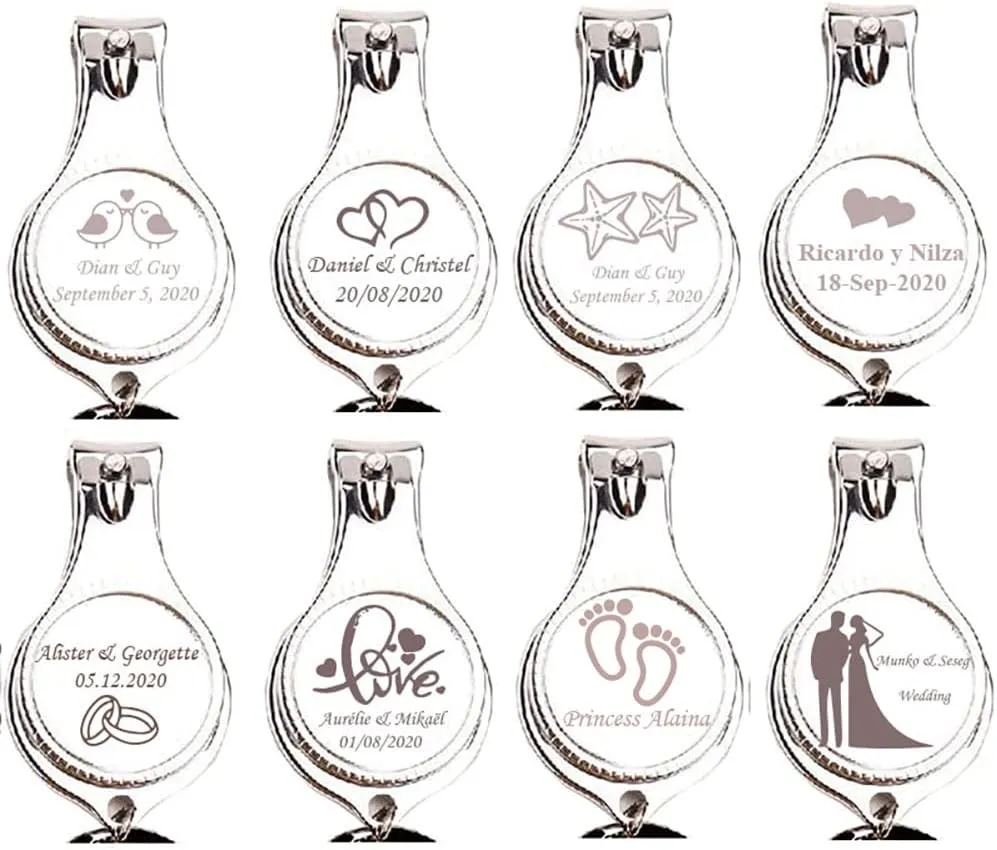 20pcs Personalized Bottle Opener Nail Clipper Keychain Versatile & Durable, Private Customized Party Favors Wedding Brewery Christmas Logo Engraved