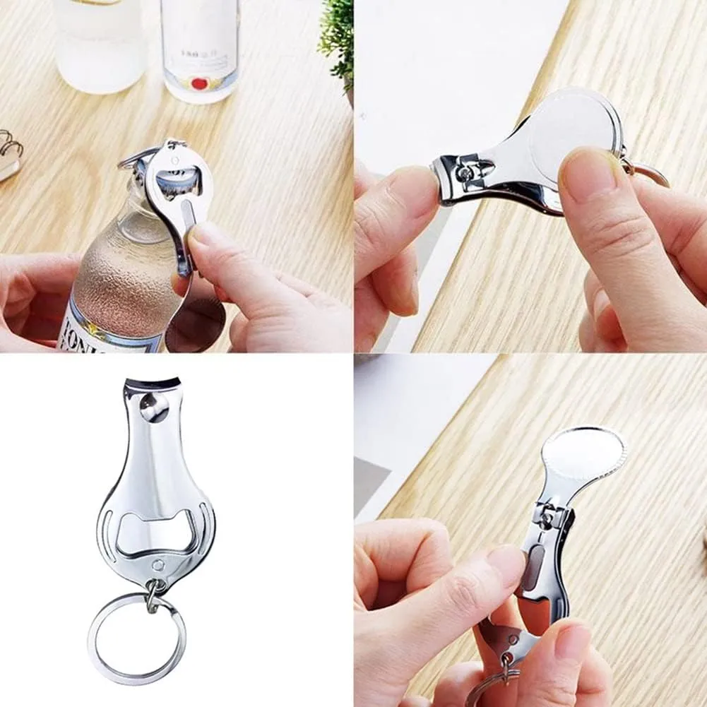 20pcs Personalized Bottle Opener Nail Clipper Keychain Versatile & Durable, Private Customized Party Favors Wedding Brewery Christmas Logo Engraved