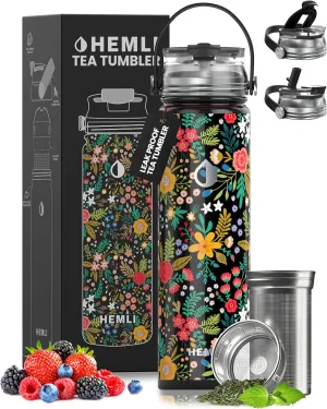 22 oz Insulated Tea Tumbler Bottle with Infuser, Travel Mug