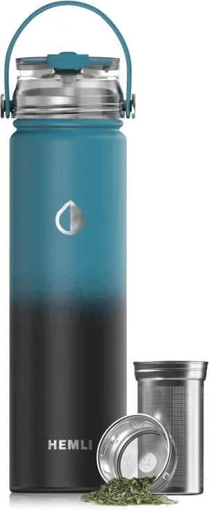 22 oz Insulated Tea Tumbler Bottle with Infuser, Travel Mug
