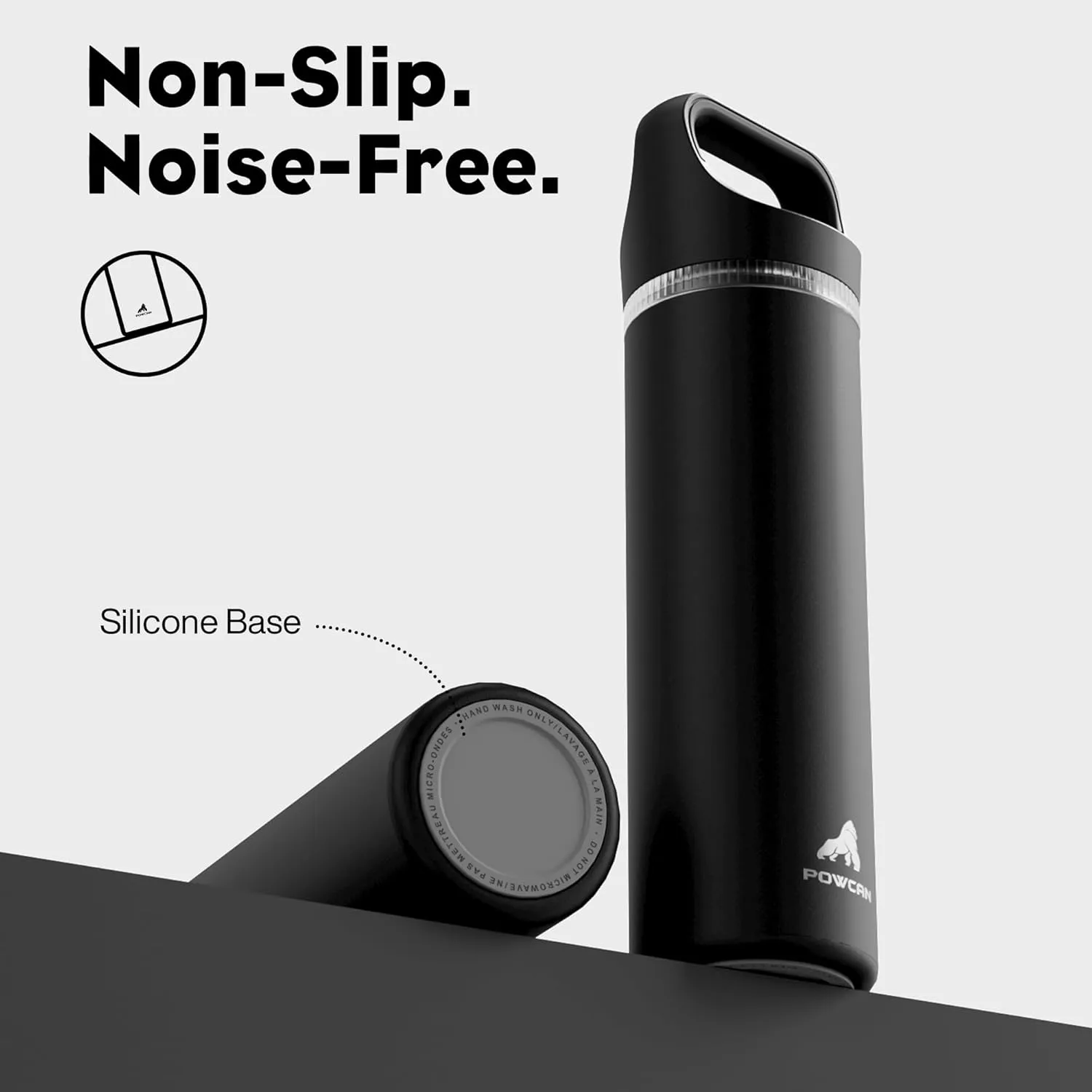 24 oz Insulated Water Bottle for Sports: 3 Lids, Leakproof, Keep Cold 24H, Car Cupholder Friendly, Stainless Steel Water Flask with Straw and Spout Caps for Gym, School, Work, Cycling (Midnight Black)