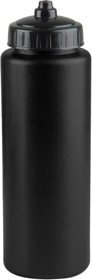 25-Pack, 32 oz Water Bottles, BPA Free Squeeze Bottle, Black Water Bottle with Black Lid, Made in USA by Gary Plastic Packaging
