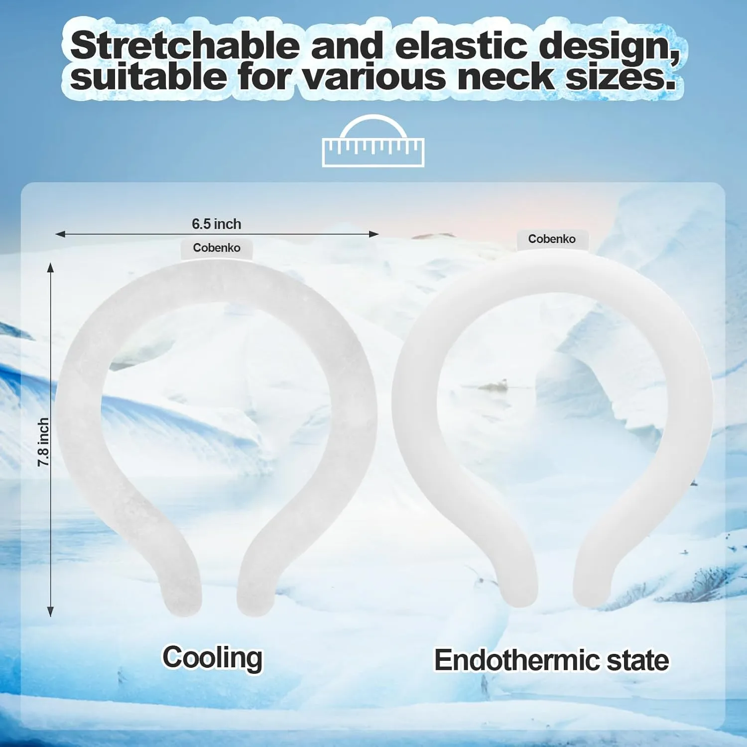 2PCS Neck Cooling Tube with Cold Insulated Bag,Reusable 18℃/64℉ Ice Neck Ring Wearable Body Cooling Products for Summer (White*2)