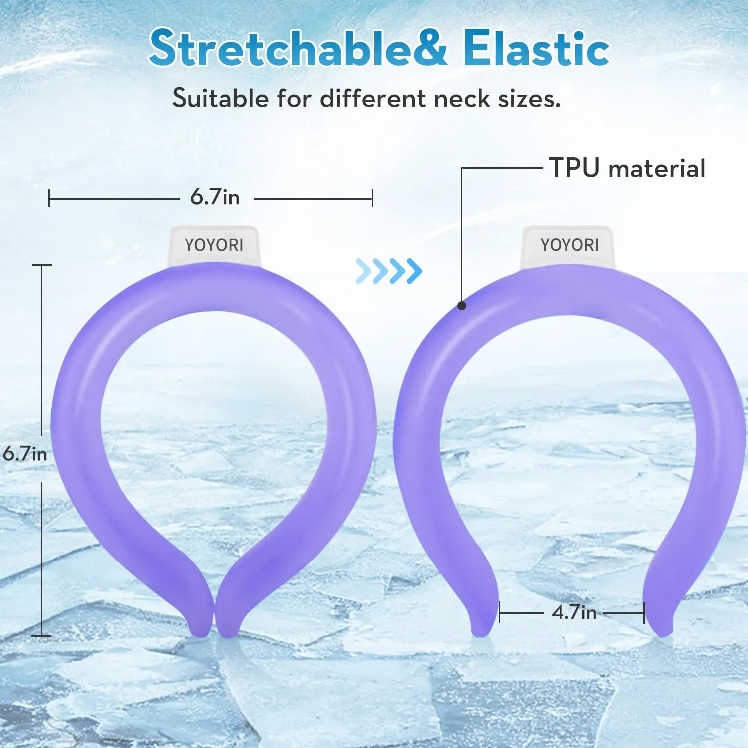 2PCS Neck Cooling Tube with Cold Insulated Bag,Reusable Ice Neck Ring Wearable Body Cooler Products for Summer Heat (Purple*2)