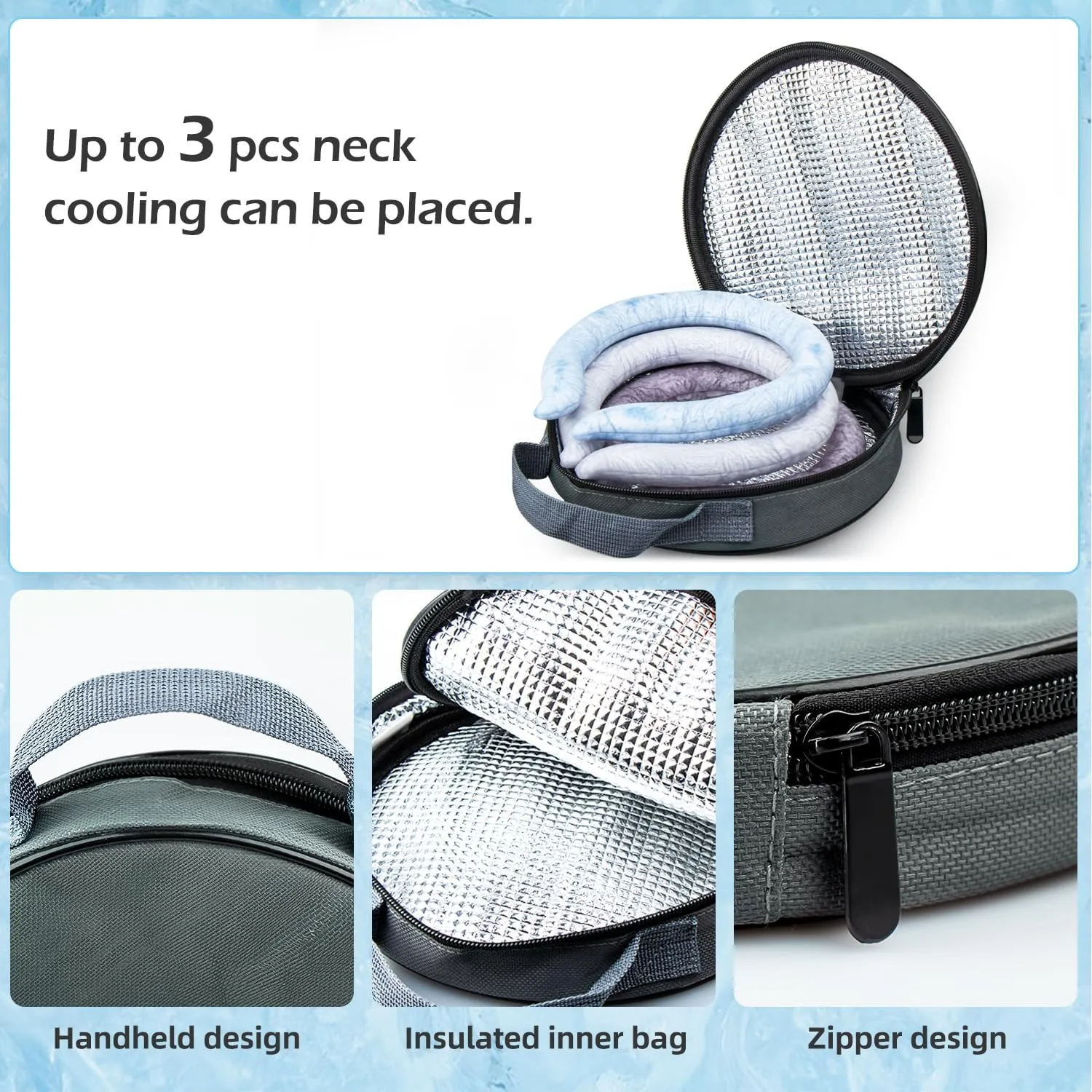 2PCS Neck Cooling Tube with Cold Insulated Bag,Reusable Ice Neck Ring Wearable Body Cooler Products for Summer Heat (Purple*2)