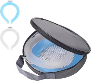 2PCS Neck Cooling Tube, with Insulated Bag, Wearable Ice Coolers Ring Keep Body Cool in Heat/Hot Weather,Reusable Neck Frozen Wraps for Summer in/Outdoor Sports.(Blue White)