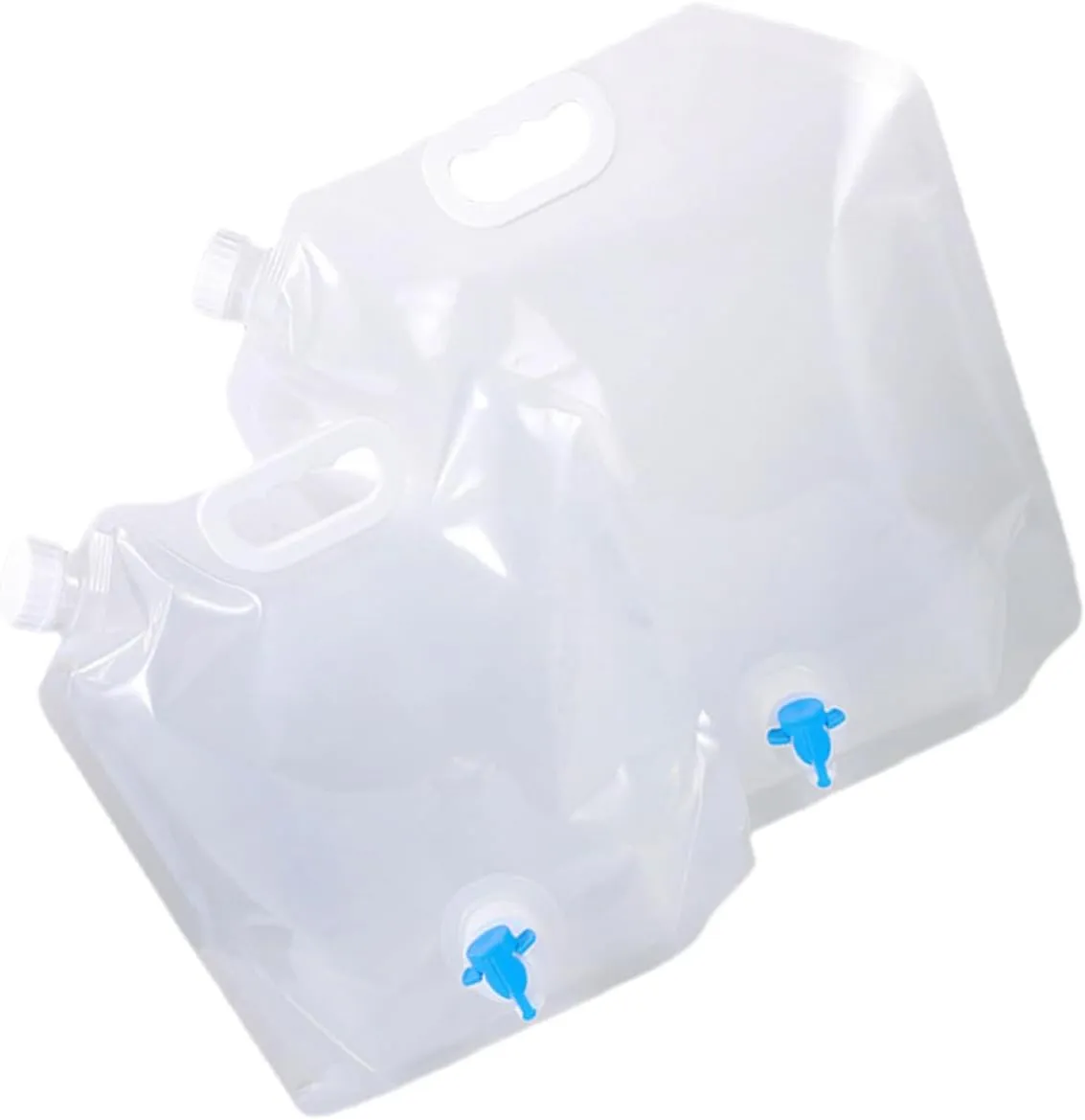 2Pcs Portable Collapsible Water Containers Outdoor Water Storage Bags Durable Lightweight Water Pouches for Camping Hiking and to Carry with Strong