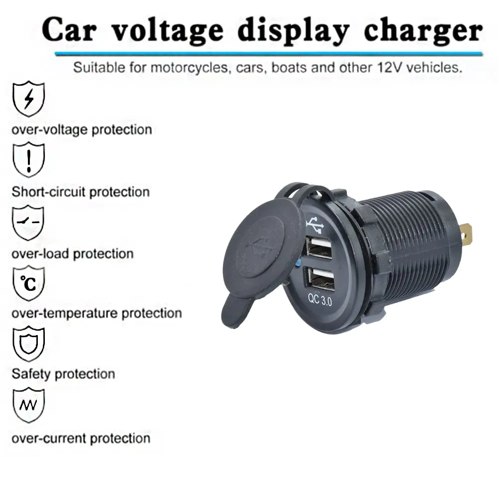 3 Gang Waterproof Boat Switch Panel with 3.1A USB and 12V Cigarette Lighter Socket Marine Switch Panel for Boats, Trucks, RVs
