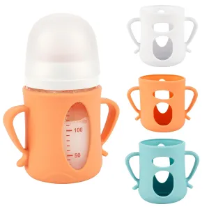 3 Pack Silicone Sleeves for Pigeon Glass Bottle, Anti Breakage Baby Bottle Holder with Handle, 5.4oz
