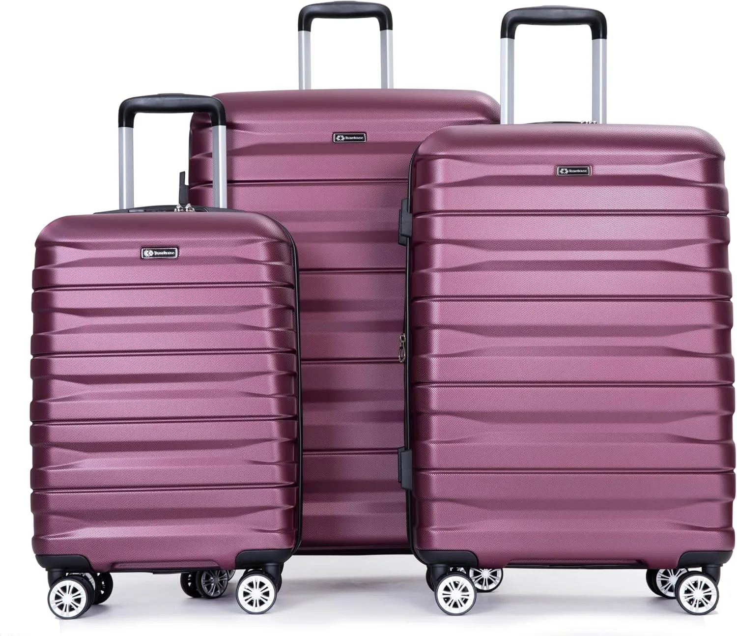 3 Piece Luggage Sets Pc Lightweight,Durable Expandable Suitcase with Two Hooks, Double Spinner Wheels, Tsa Lock, (21,25,29) Wine Red