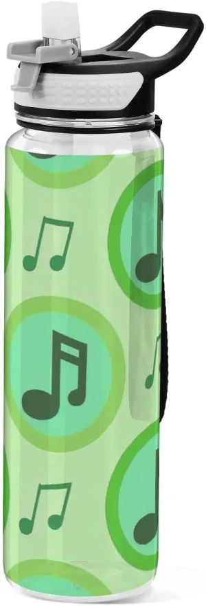 32oz Black and Green Note Water Bottle for Drinking Tritan Leak Proof & BPA Free non toxic Water Bottle Jug for Running Collapsible