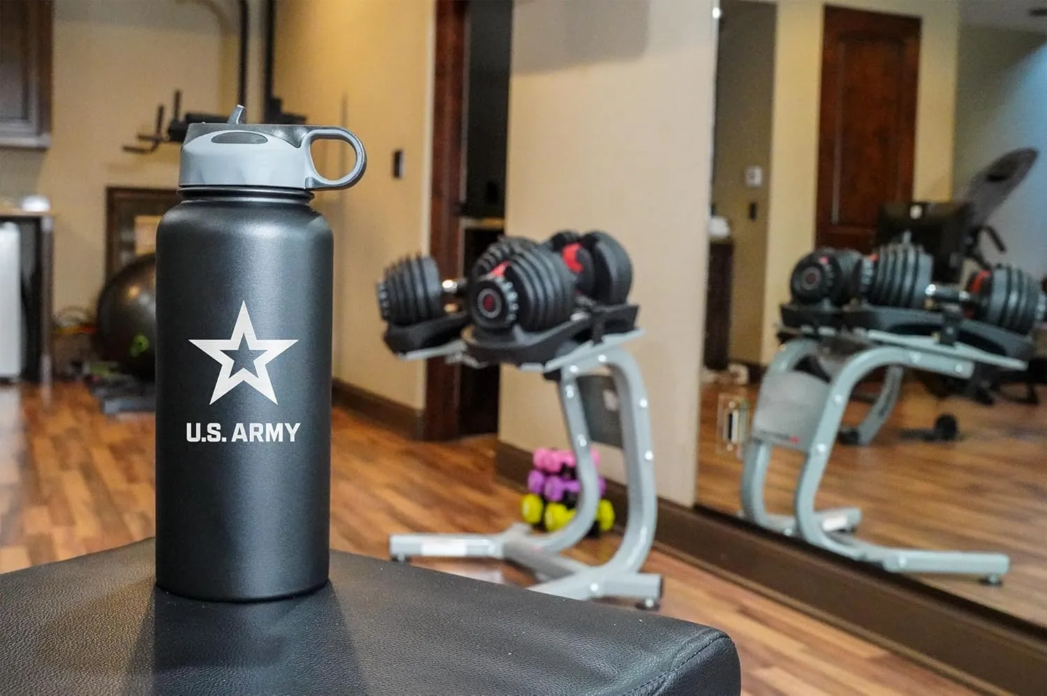 32oz Stainless Steel Insulated Army Water Bottle With Engraved US Army Logo - Gifts for Veterans | Disabled USMC Vet Owned Small Business