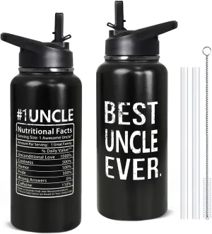 32oz Uncle Stainless Insulated Aater Water Bottle with Straw,Uncle Gym Hiking Sports Coffee Mug Cup Water Bottles,Uncle Decor Stuff Accessories