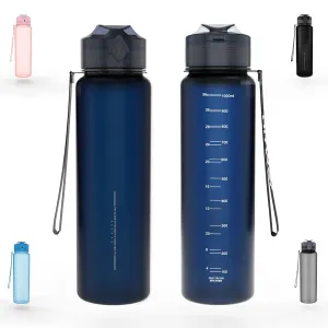 36 oz Sports Water bottle,BPA Free Drinks Water Bottles with Fruit Strainer,Leakproof Tritan BPA Free Non-Toxic Water Jug for Fitness,Gym,Sports,Outdoors,Cycling (deep blue)