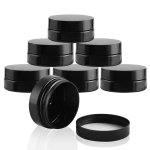 36 Pack 2 Oz Plastic Containers with black Lids,Small black Empty BPA Free and Refillable Cosmetic Jars Travel Containers for Creams, Lotion, Bath Salts, Sugar Scrub, Slime, Lip Scrub, Makeup