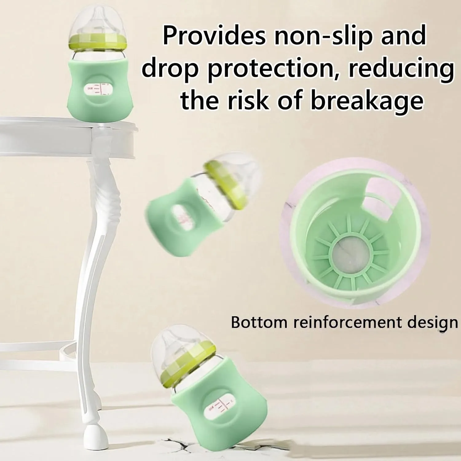 4 Pack Silicone Sleeves for Avent Natural Glass Baby Bottles, Anti Breakage Baby Bottle Holder, Compatible with Philips Avent Glass Natural Baby Bottle, BPA Free (Pink, 4 OZ)