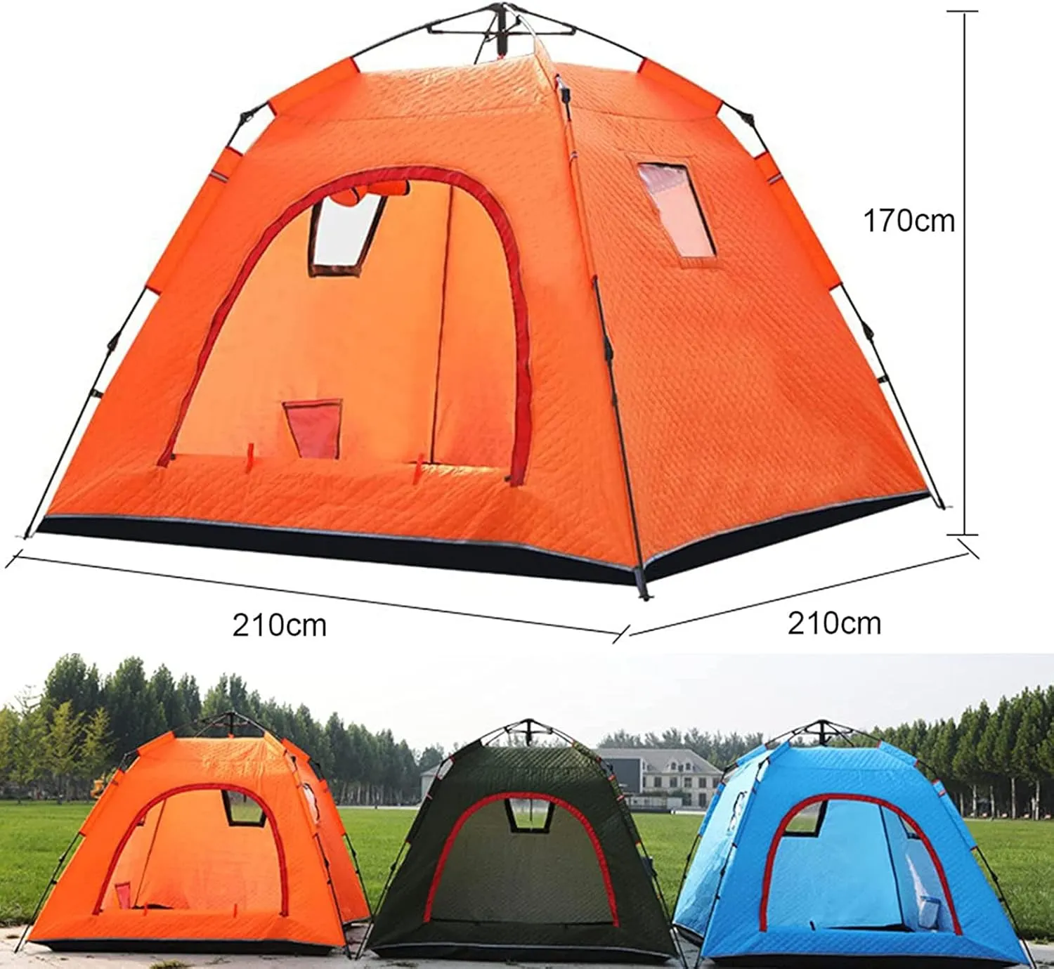 4 Person Outdoor Ice Fishing Shelter Fishing Cotton Tent Thicken Warm Tent Winter Waterproofs Camping Tent with Moisture-Proof Pad