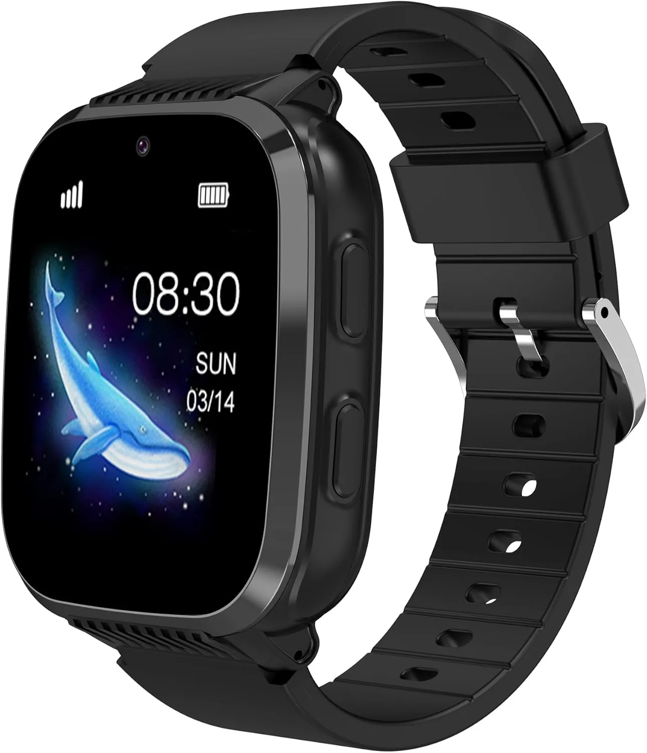 4G Kids Smart Watch for Boys Kids Toys with GPS Tracker SIM Card Games HD Camera Location Cell Phone SOS Calling Texting Waterproof Voice Chat Alarm Clock for Ages 5-13 Birthday Gifts(Black)